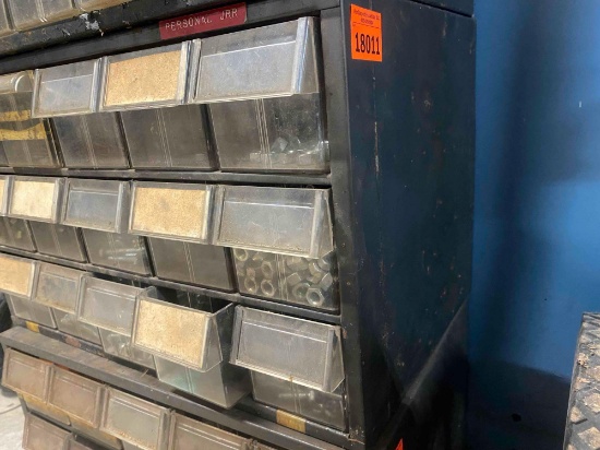 Small parts storage cabinet Contents included *BUYER IS RESPONSIBLE FOR LOADING*