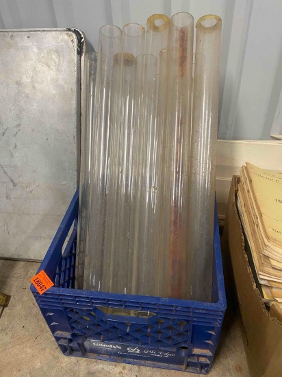 Milk crate with glass tubes *BUYER IS RESPONSIBLE FOR LOADING*