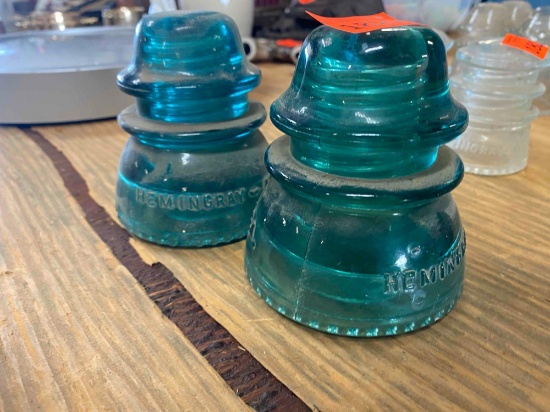 Green Glass electrical insulators