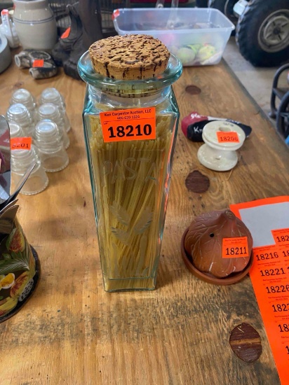 Decorative jar with noodles