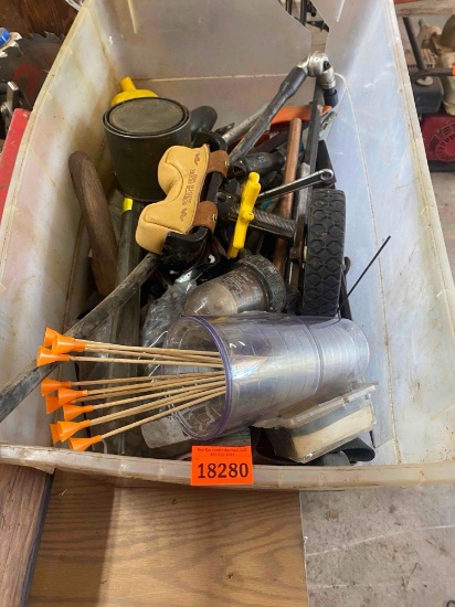Grinding wheel, Copper pipe, Rifle items, Screwdrivers and other misc items