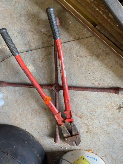 Bolt cutters and 4 way tire tool