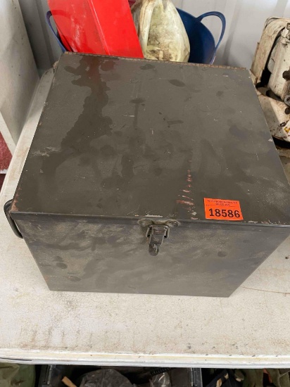 Metal box with drawers and misc Hardware