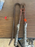 Bolt cutters and crow bar