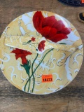 Decorative cake plate with serve knife