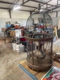Bird cage with wooden owl