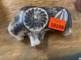 Buffalo with indian carvings