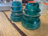 Green Glass electrical insulators