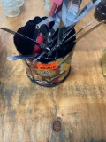 utensil jar and misc silverware