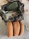 Camo bag with sleeping bags