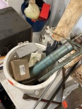 Pieces to a ice cream maker with grease gun, Filter element, Metal electrical box