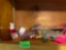 glue stick, envelopes and christmas ornaments