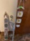 Hanging photo frame and snowman wall decor, curtain rod