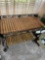 Teak and wrought iron table