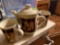 chicken mugs and tea pot set, salt or pepper shaker
