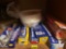 Plastic wrap, zip locks, wax paper, parchment paper, foil sheets, napkins, styrofoam bowls and more