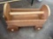 Fish serving tray, wood wagon, cow, duck, and pig home decor
