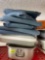 Chair cushions, storage bin, part of roaster pan