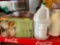 Flamingo dinnerware dishes (may not be complete set, box is open) coffee thermos, carpet shampoo