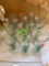 13 Green tinted wine glasses