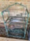Outdoor metal shelf and some decor