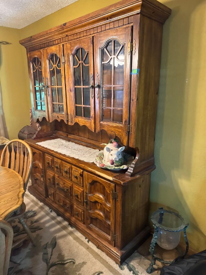 China cabinet only, 72 x 19 x 82 inches, items in and on the cabinet are not included, bring help to