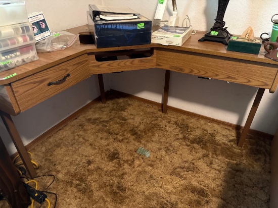 Corner Sewing machine table, table only 471/2 x 551/2 x 30 high will hold two machines