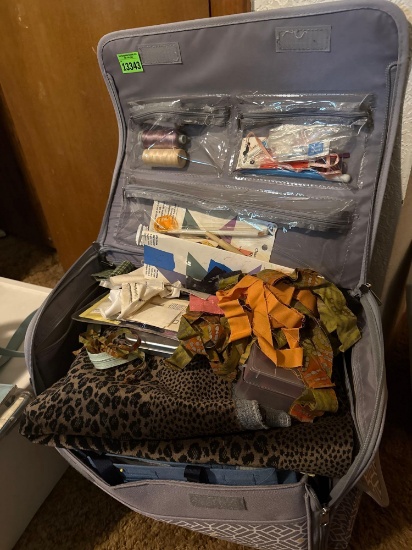sewing bag and supplies