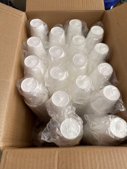 Foam cups, commercial can liners, hanging folding frames, 3M air cleaning filters