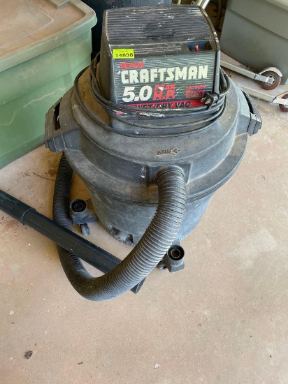Sears craftsman wet dry vac on back porch