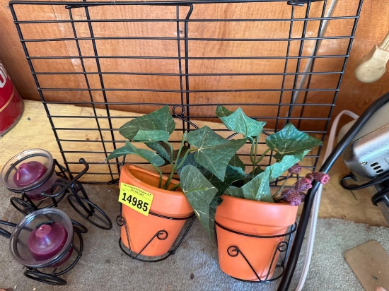Wall decor planters, and tricycle candle holders