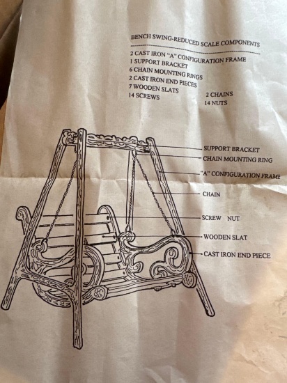 Two Bench swing reduce scale, New and inbox