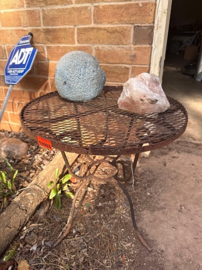 outdoor table and rocks