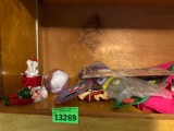 glue stick, envelopes and christmas ornaments
