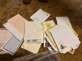 note pads and envelopes