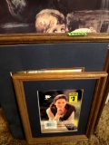 Two photo frames and five pictures, 4x4 inches up to 21 x 17 inches