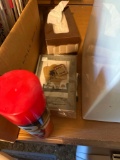 Embroidery cards and temporary adhesive spray, tissues