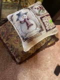Foot rest with decorative pillows