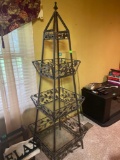 3 tiered metal and glass shelf