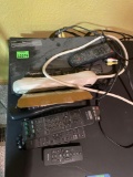 DVD player with power strip and remotes