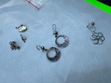 Charms and pair of earrings, needs new wires, single earring