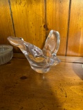 apple butter spreader, glass bird, glass bowl