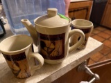 chicken mugs and tea pot set, salt or pepper shaker