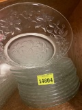vintage glass snack tray and plates
