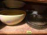 Plastic dishes and glass pie pans and more