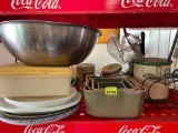Kitchen dishes and utensils, stainless steel bowl, scents warmer and more