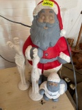 2 Santas and 2 reindeer decor
