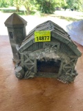 Toad barn decor on back porch