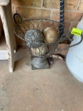 Metal decor on back porch