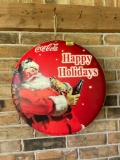Coca Cola Christmas decor on back porch
